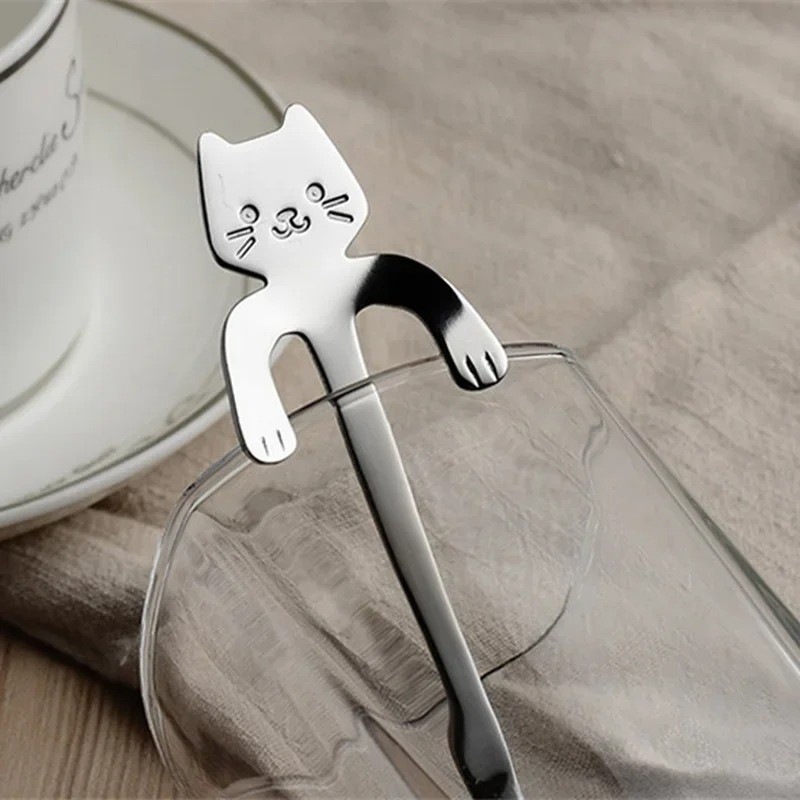 Stainless Steel Mini Cute Cat Spoon for Tea Coffee Dessert Sugar Ice Cream gallery
