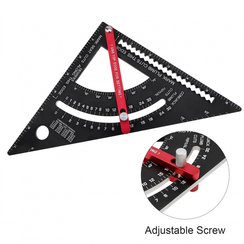 7" Positioning Adjustable Angle Triangle Ruler Carpenter Square Woodworking Tool gallery