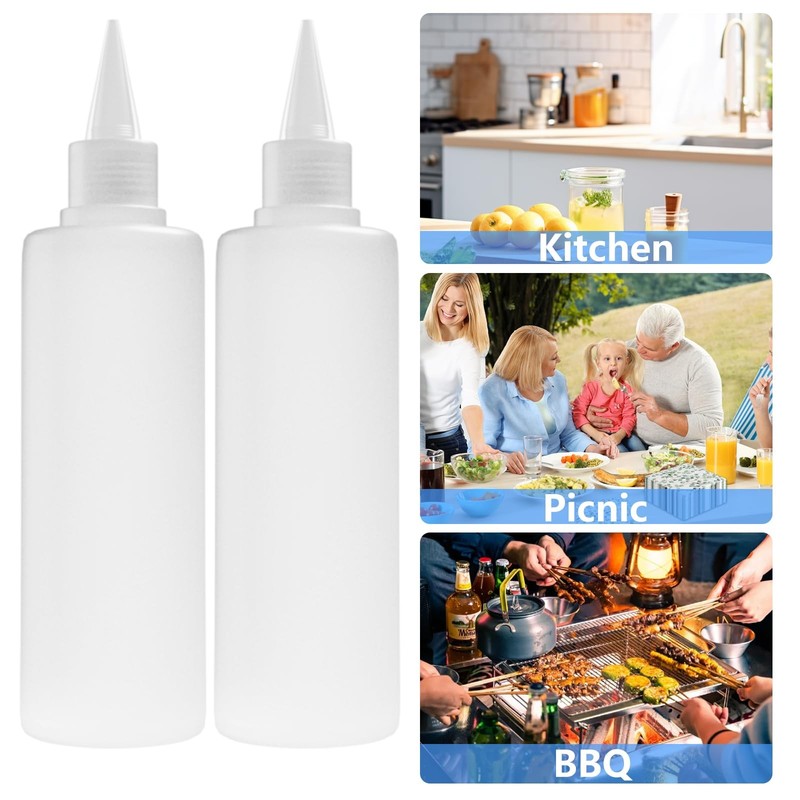 2 Pack 10 Oz (300ml) Condiment Squeeze Bottles, Leak Proof Refillable Condiment gallery