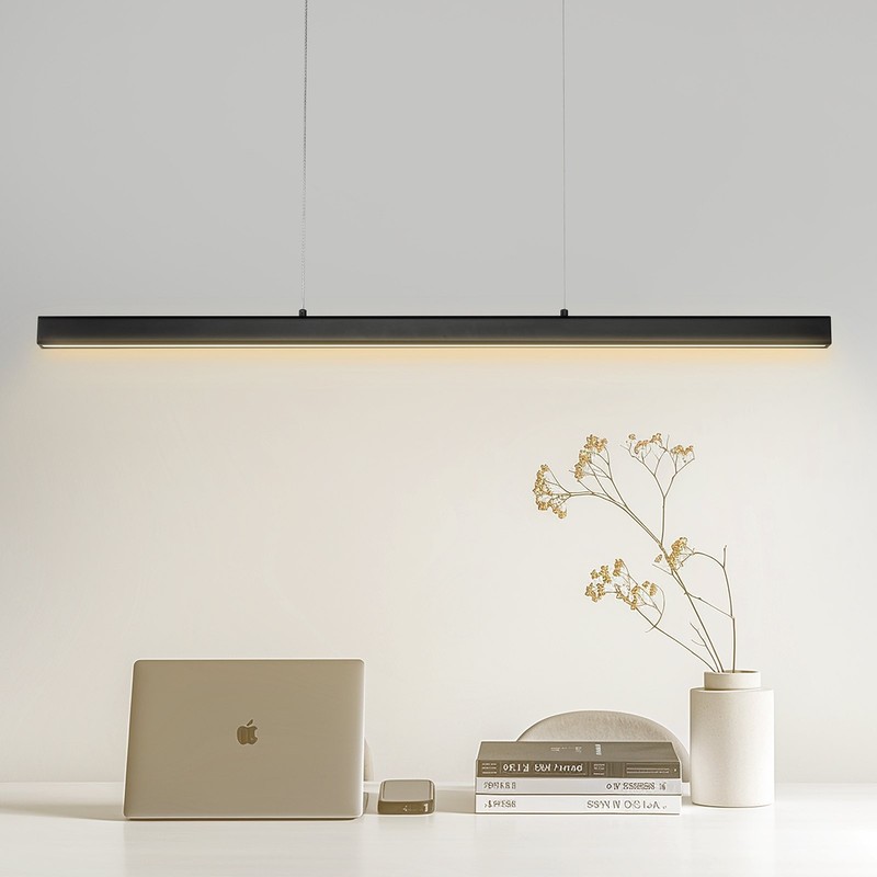 Dimmable Linear Pendant Light, 20W, 47 in LED Linear Light Fixture Chandelier wi gallery
