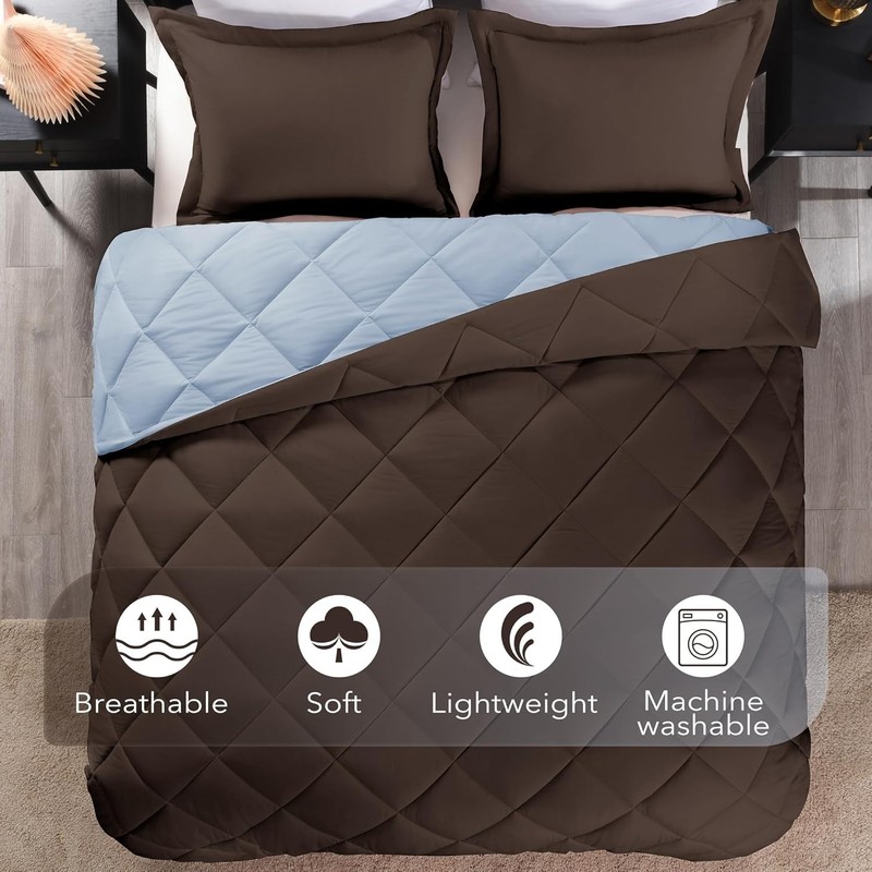 Soft Brown and Blue Twin Comforter Set gallery