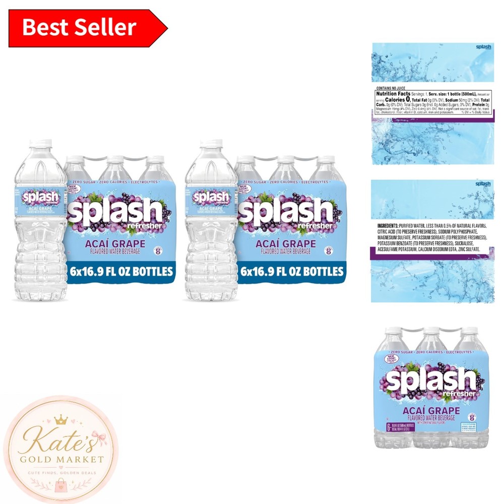 Hydrate with Zero Sugar: Acai Grape Electrolyte Enhanced Water Pack of 12