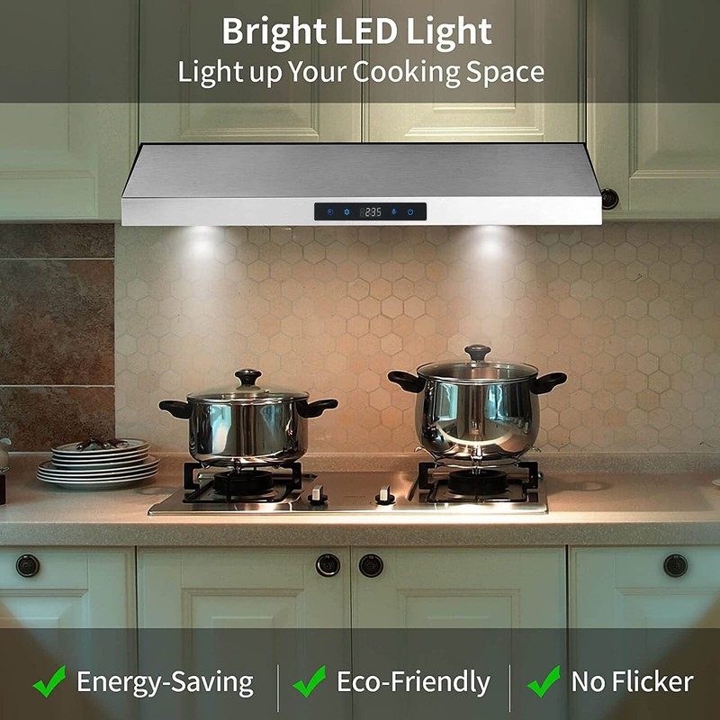 SNDOAS 30in Under Cabinet Kitchen Range Hood 800CFM 3-Speed Touch Control Vented gallery