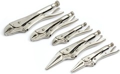 WORKPRO 5PC Locking Pliers Set 5/7/10″ Curved Jaw Pliers 6.5/9″ Long Nose Pliers