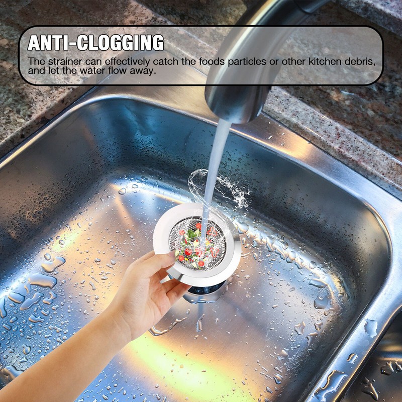 2PCS 4.5" Kitchen Bathroom Sink Strainer Stainless Steel Filter Drain Strainer gallery