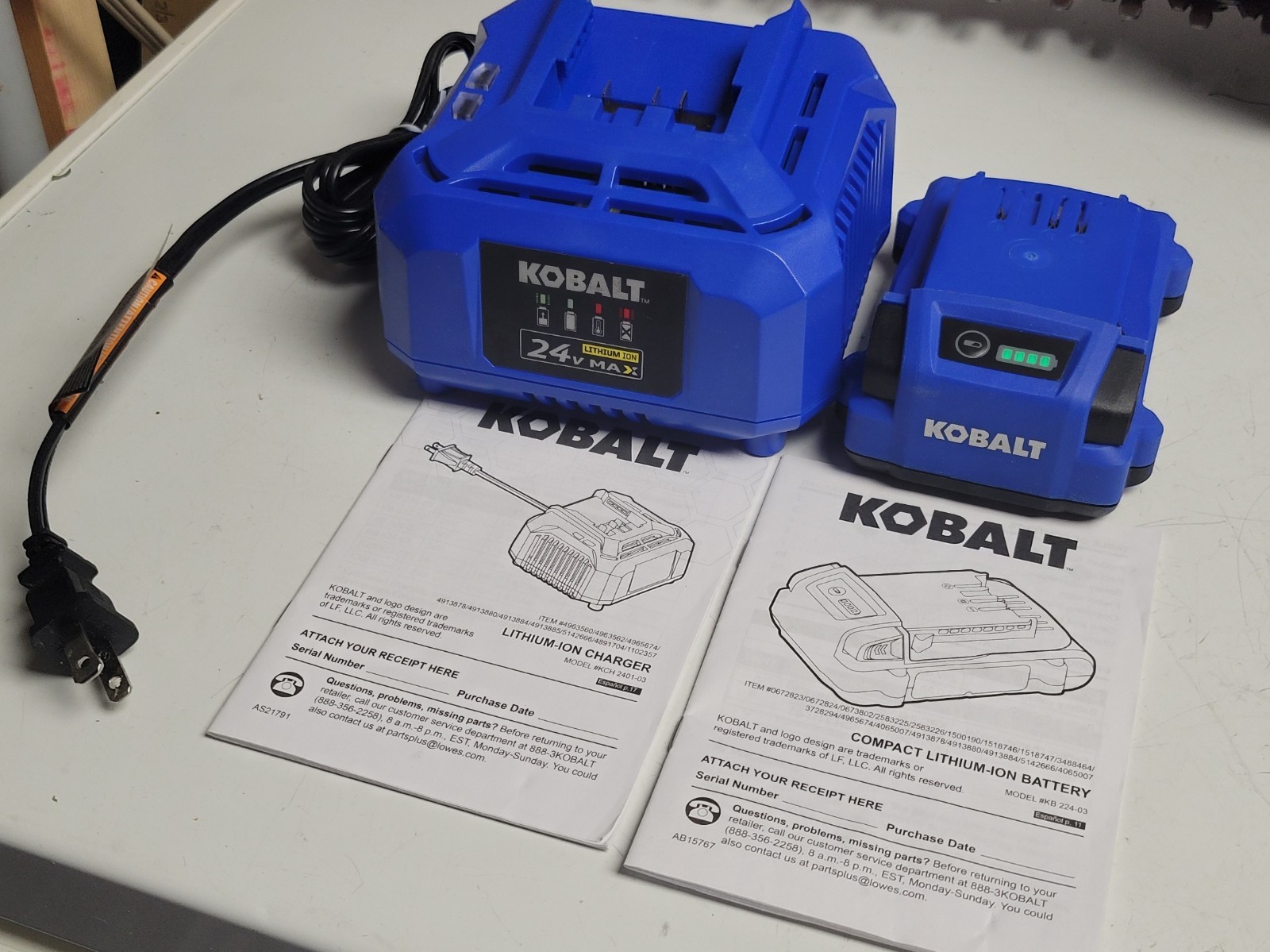 Kobalt 24V Lithium Battery Starter Kit - 2AH Battery + Charger **GENUINE OEM** gallery