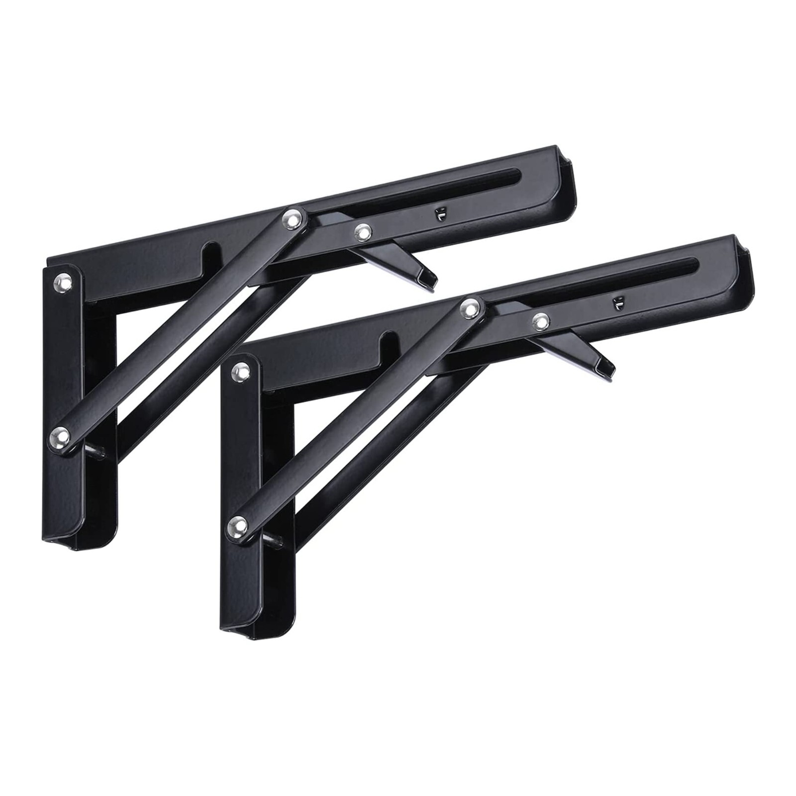 2PCS Folding Shelf Brackets Stainless Steel Fold Down Table Brackets 8-16 Inch gallery