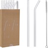 12 Pcs Reusable Glass Drinking Straws 6 Straight & 6 Bent 8x8mm with 2 Brushes gallery