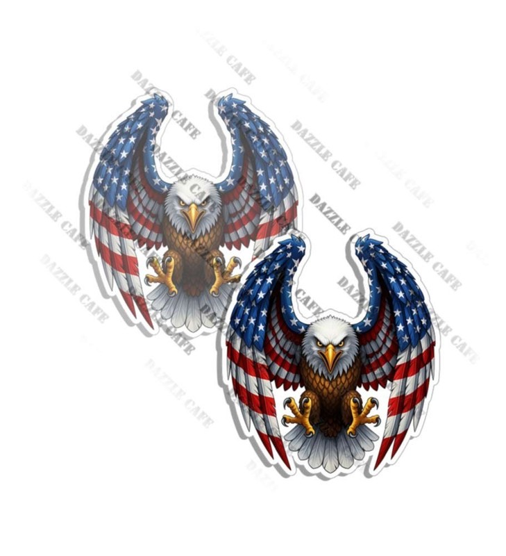 American Eagle Sticker PATRIOTIC Decals Made in USA 2 PACK gallery