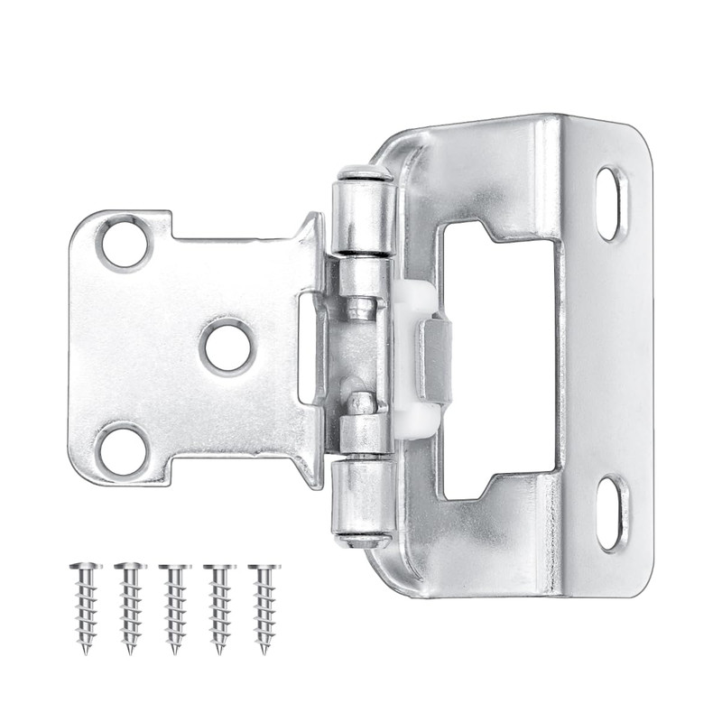 Funghwang 50 Pack 25 Pairs 1/2 Inch Overlay Kitchen Cabinet Hinges Brushed gallery