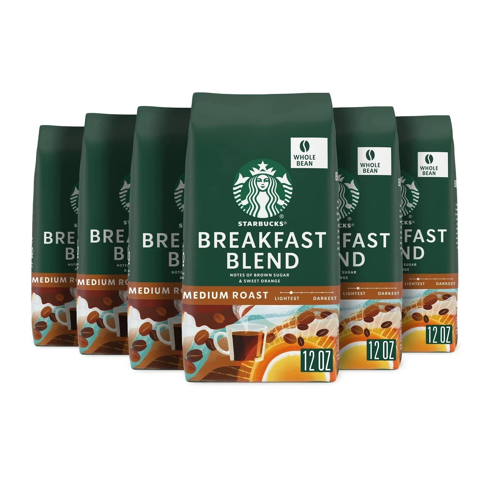 Starbucks Breakfast Whole Bean Coffee - 12oz Bags - Pack of 6 Bags gallery