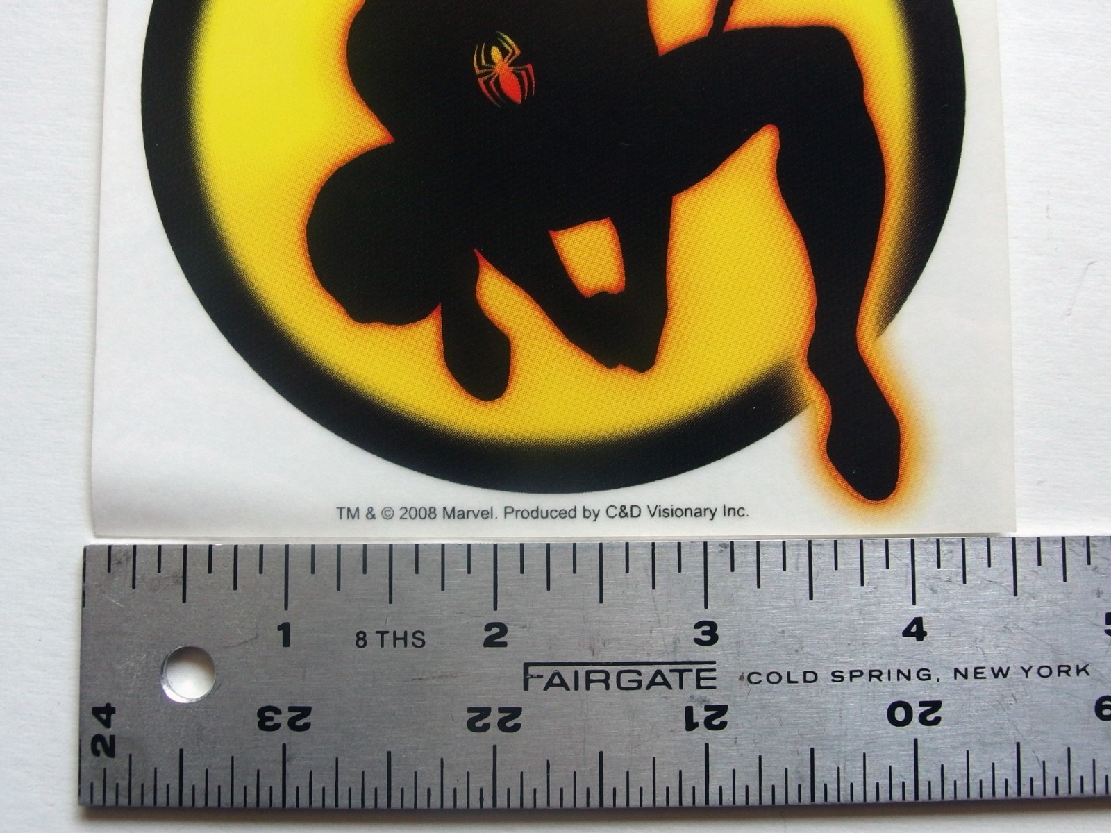 Spider-Man Spidey Black Clear Sticker Marvel C&D Visionary 2008 4.5" x 4.75" gallery