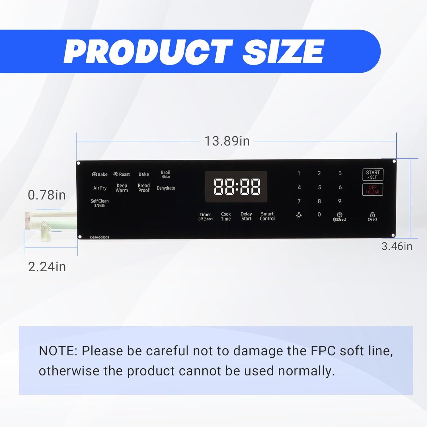 DG96-00850B Gas Range Touch Control Panel Membrane Switch Display for Samsung gallery