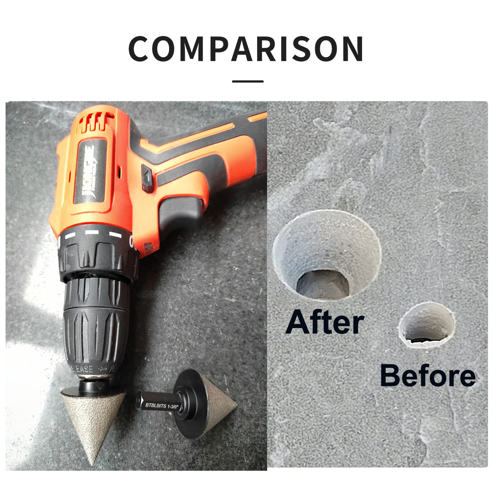Diamond Chamfer Milling Bit 35mm 3/8 Hex Shank for Enlarge Shape Round Beveling gallery