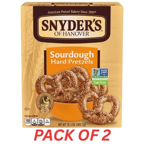2PACK-Snyder's Hanover Sourdough Hard Pretzels 13.5oz, EXP- 11 JULY/2026 gallery