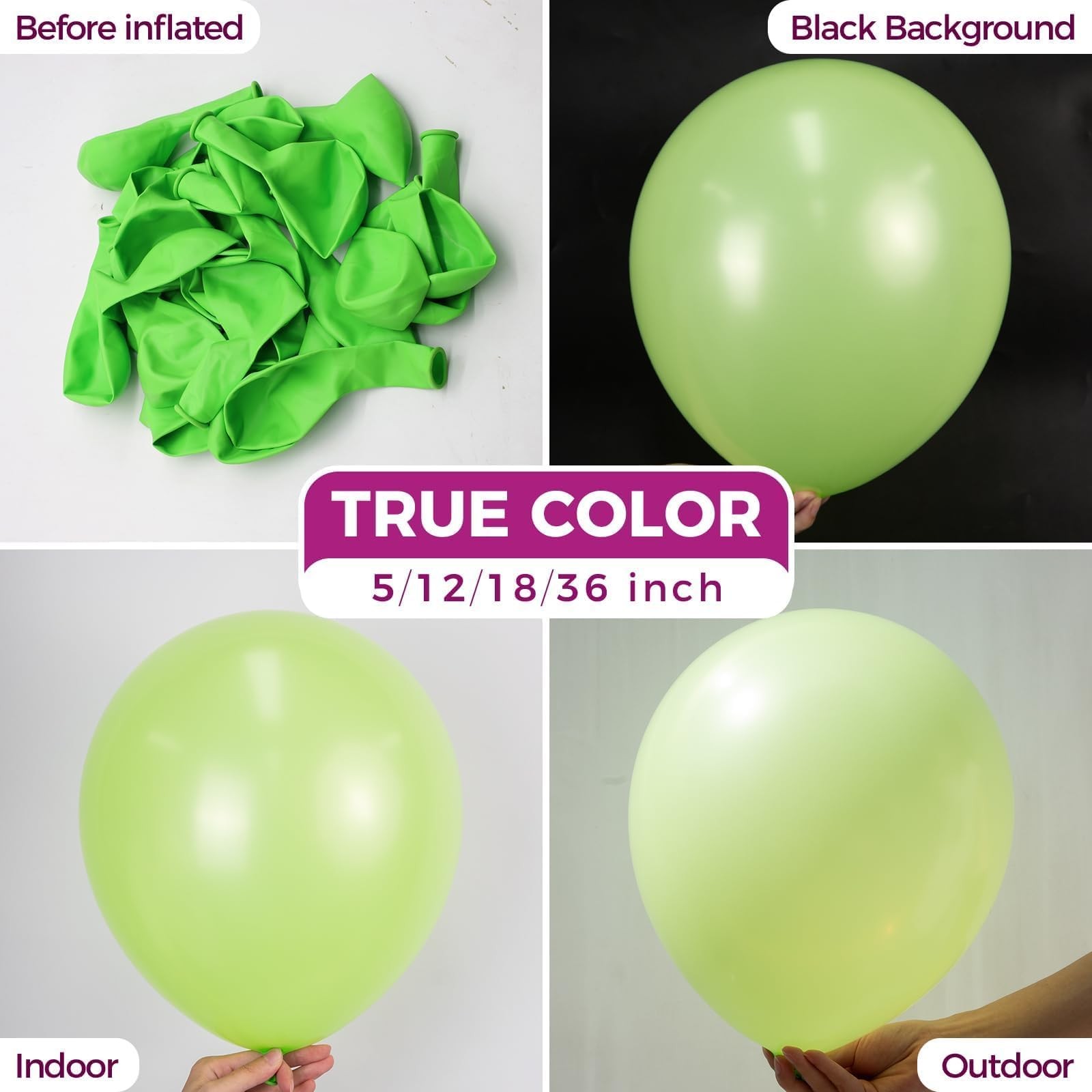 Lime Green Giant Balloons 36 Inch 8 Pack Jumbo Green balloons Large Round Li... gallery