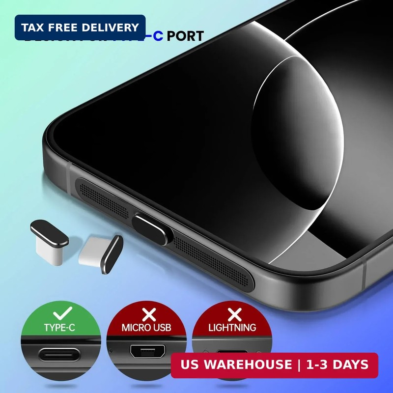 USB C Dust Plug for iPhone 17 Pro/17, 5PCS Type C Charging Port Cover & Phone gallery
