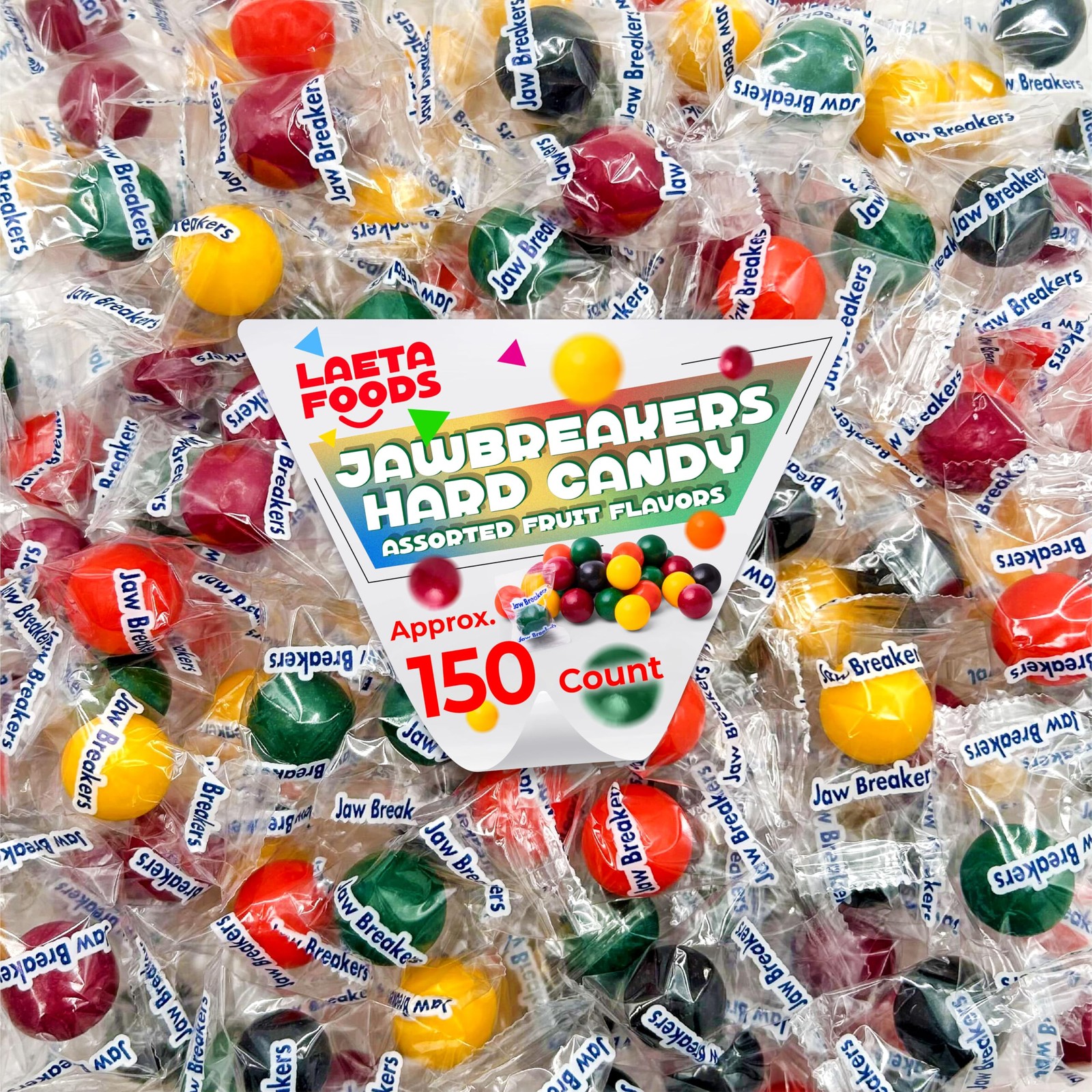 Jawbreakers Hard Candy | 2 Pound Bag - Approx. 150 Count | Fruit Flavored Ass... gallery