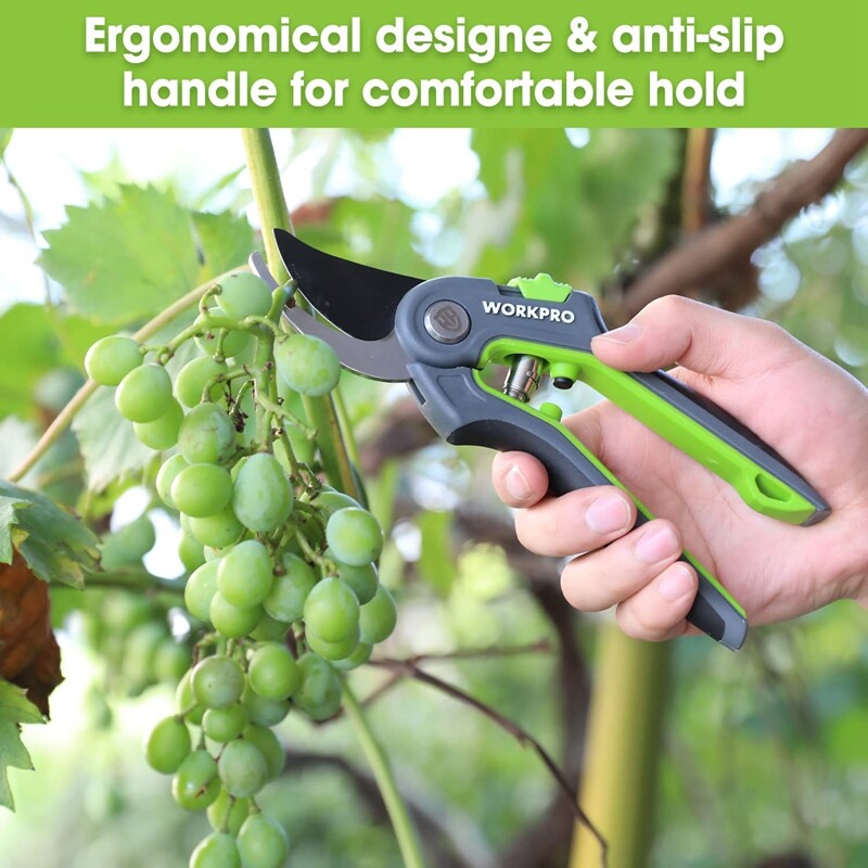 WORKPRO 8" Bypass Pruning Shears Stainless Steel Gardening Hand Pruner SK5 Blade gallery