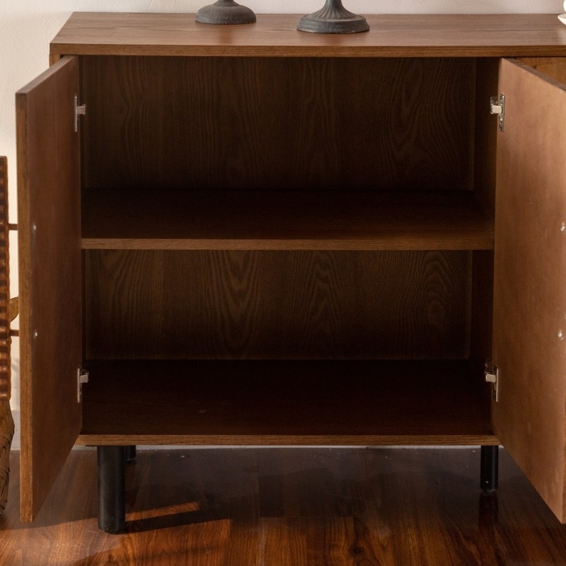 4 Door Sideboard Buffet Cabinet Solid Wood Arched Door Storage Console Table gallery