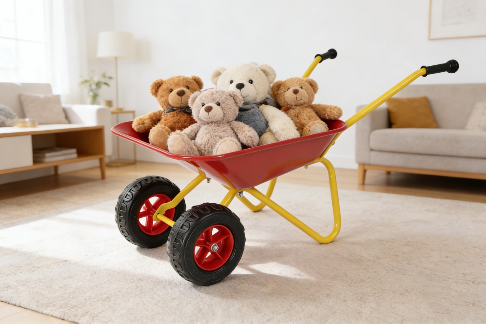 Children's Metal Trolley,Small Kids Wheelbarrow,Outdoor 33lbs 2-Wheeled Trolley gallery