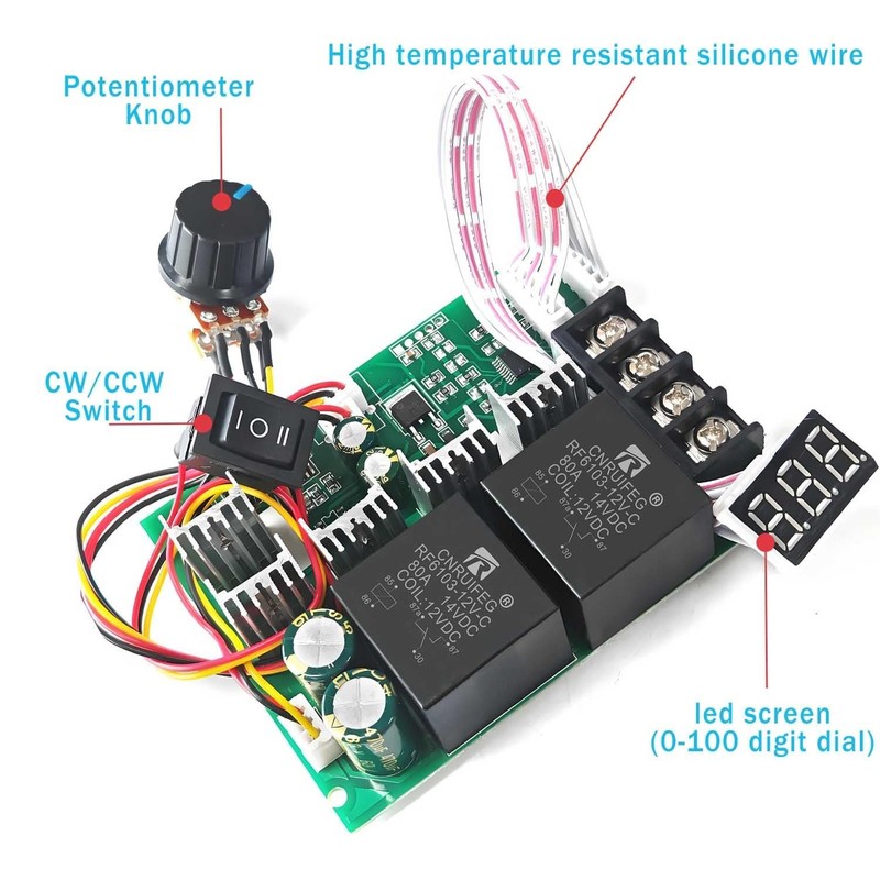 PWM DC Motor Speed Controller,12V/24V/36V/48V/40A LED Display Stepless Speed ... gallery