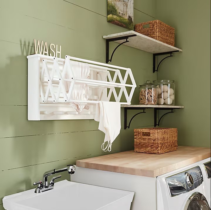 Ballard Designs Mae Drying Rack Foldable Laundry Clothes Drying Stand Rack gallery