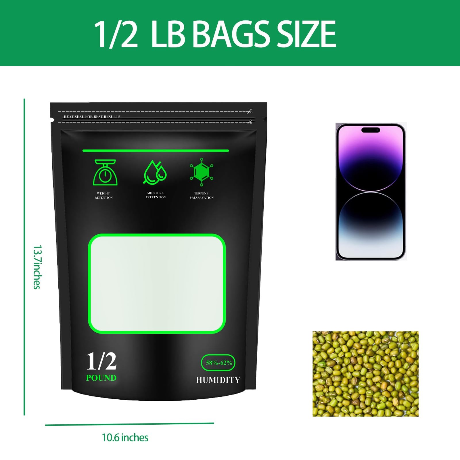1/2 Pound Storage Terp Bags,10 Pack Lock & Seal Storage & Curing Bags Heat Se... gallery