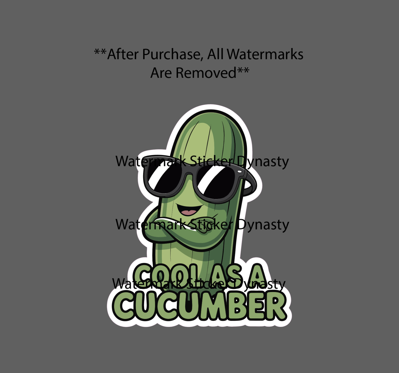 Cool As A Cucumber Sticker Waterproof Decal Quote Funny Idiom Humor Gift NEW gallery