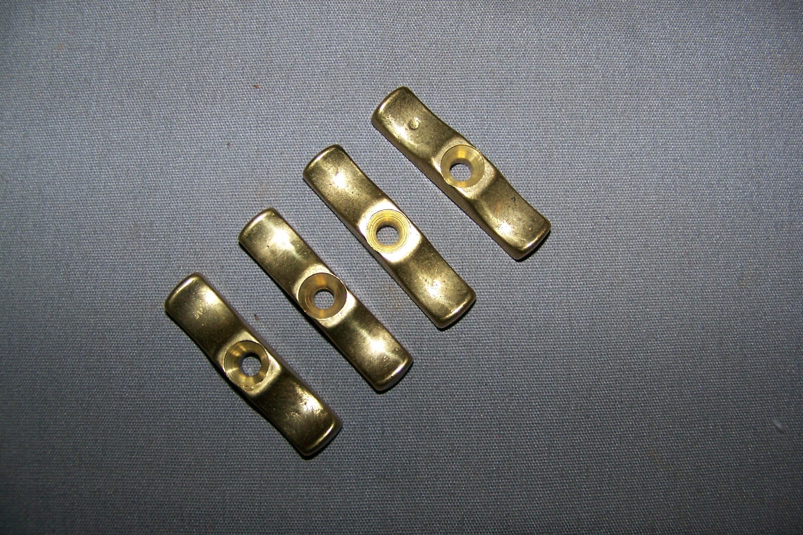 Four, Small, Solid Brass, Turn Knobs, For Cabinets, Or Hutches - SEE INFO gallery