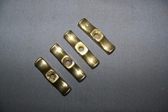 Four, Small, Solid Brass, Turn Knobs, For Cabinets, Or Hutches – SEE INFO