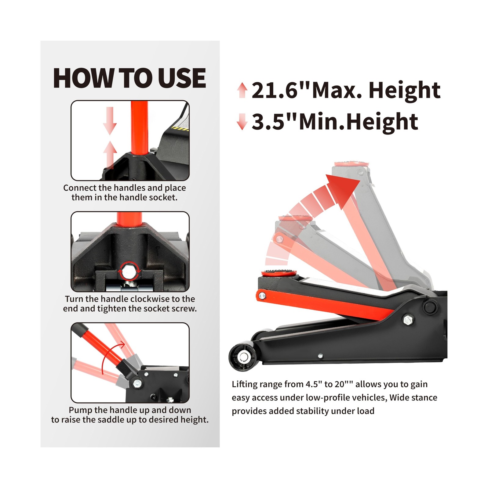 Maxority 5-Ton (11000lbs) Low Profile Hydraulic Super Heavy-Duty Steel Floor ... gallery