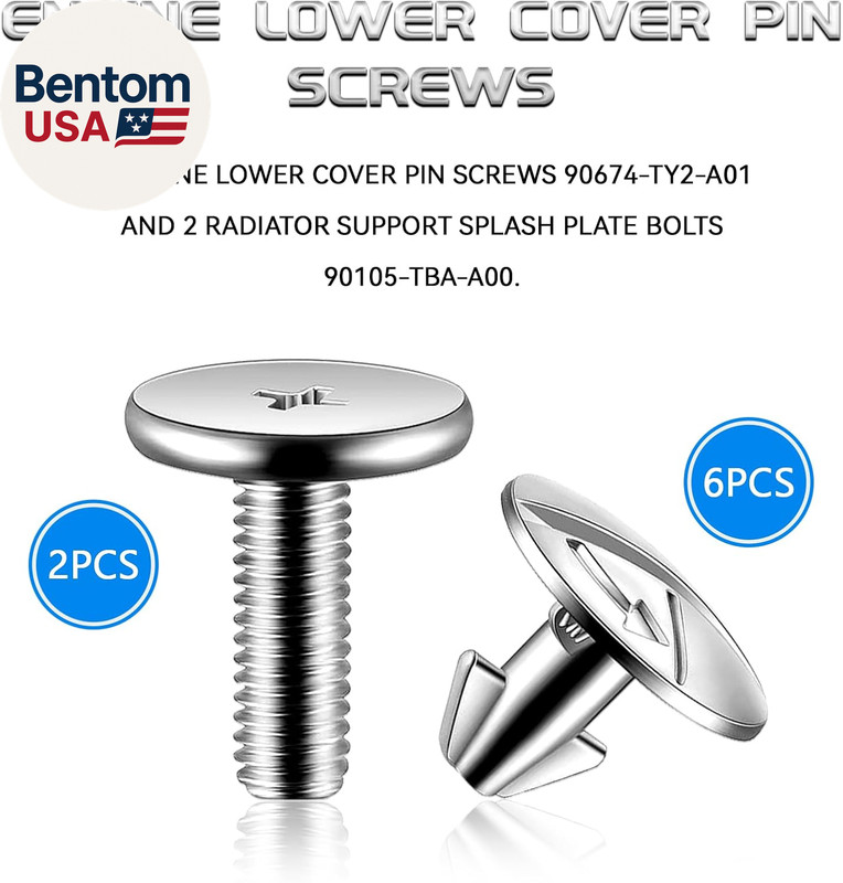 8PCS Lower Engine Cover Splash Shield Clips Skid Plate Screws for Honda Civic Ac gallery