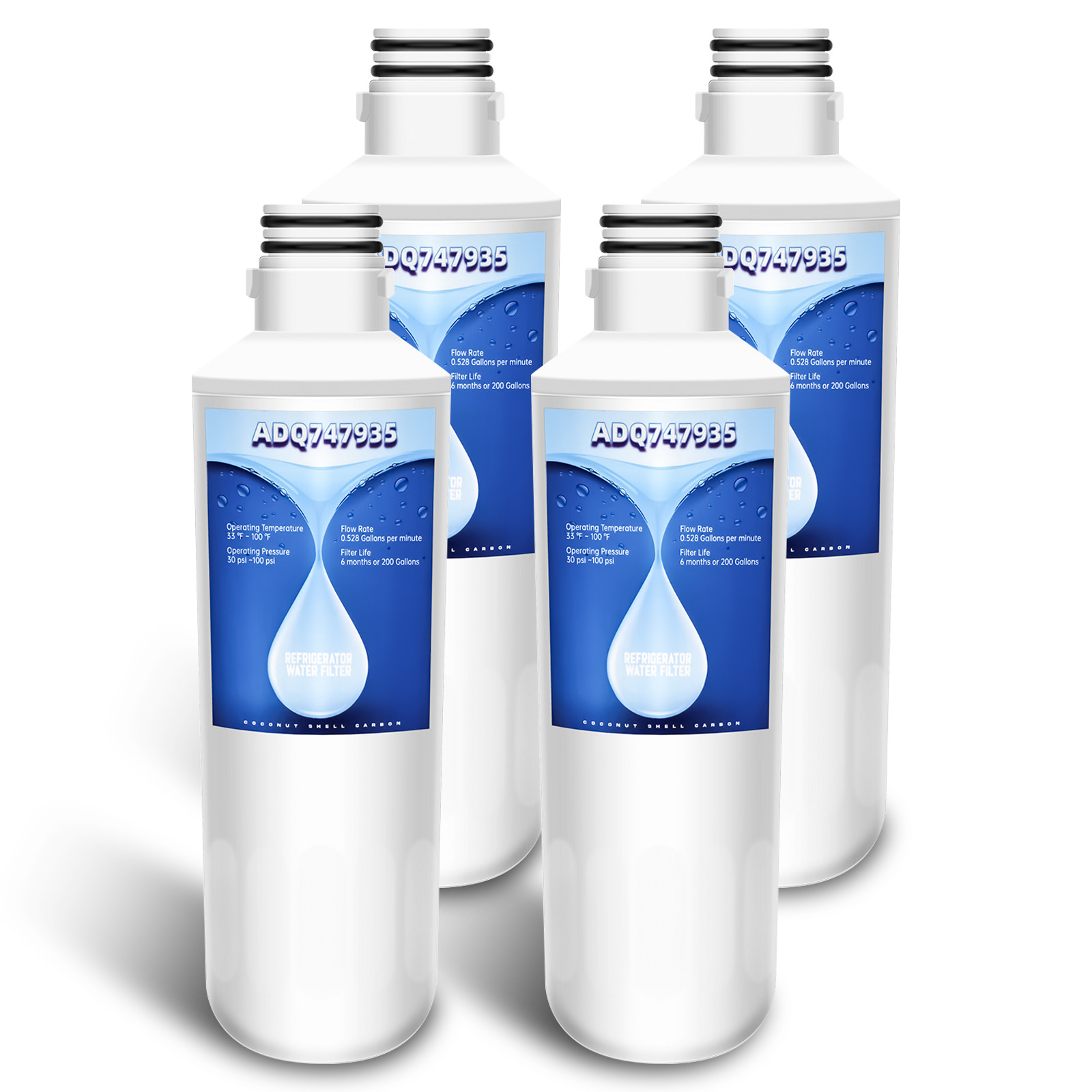 Replacement Fridge Refrigerator Ice Water Filter LG LT1000P ADQ747935 4pack gallery