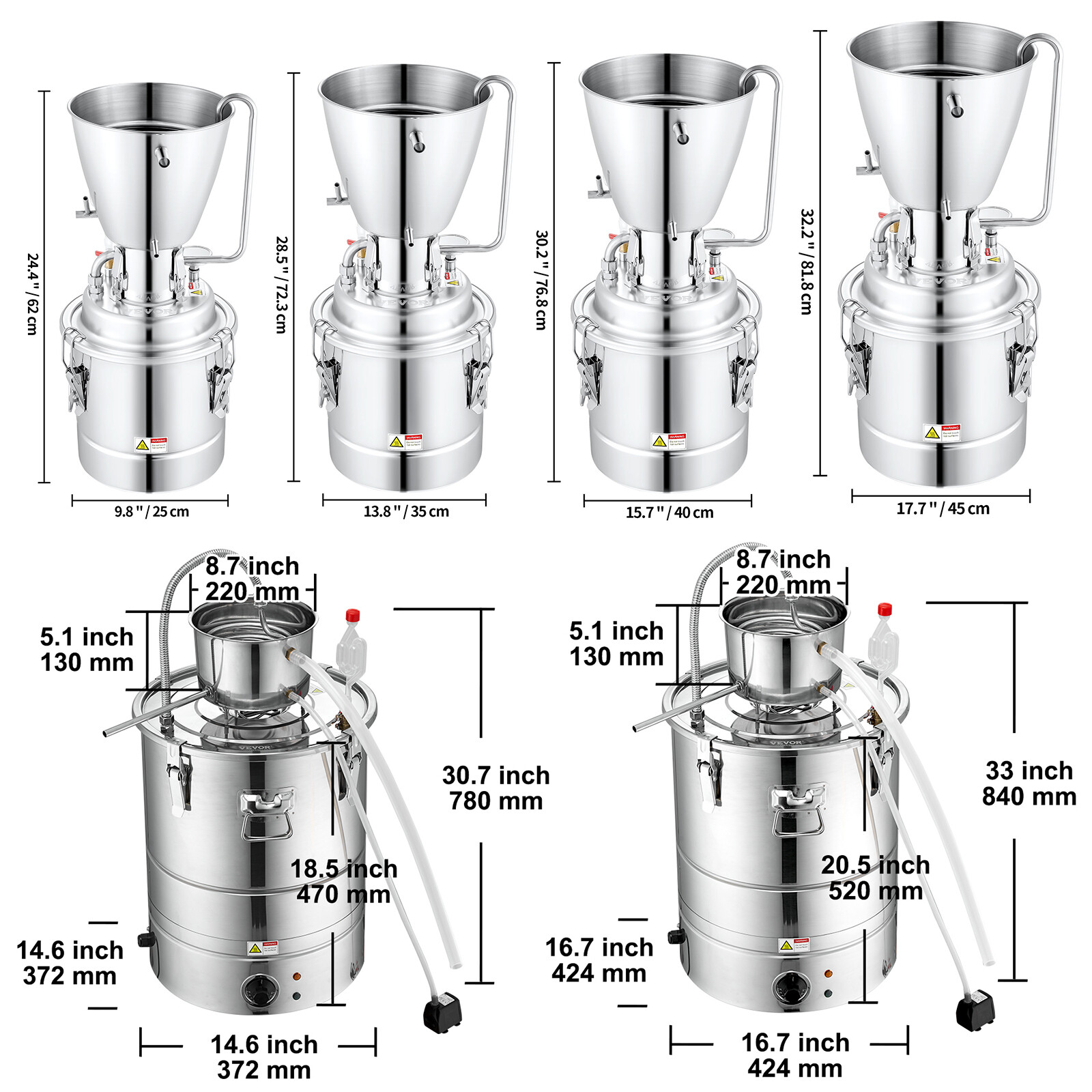VEVOR Water Alcohol Distiller Machine Brewing Equipment DIY Whiskey Home Still gallery