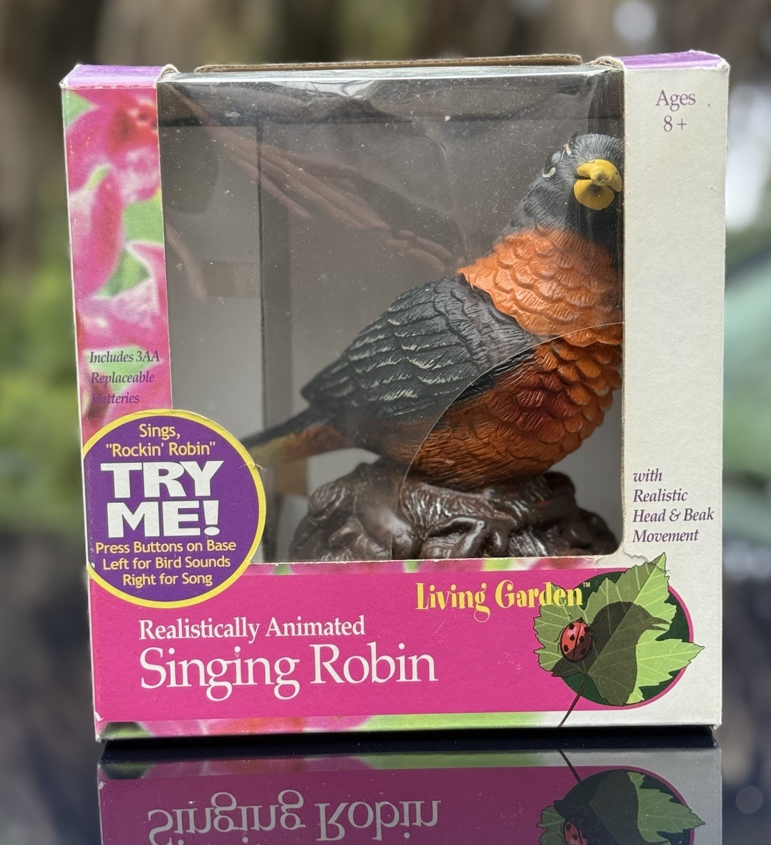 Vintage Gemmy Animated Robin Realistic Chirps & Sings "Rockin Robin" 6.5in gallery
