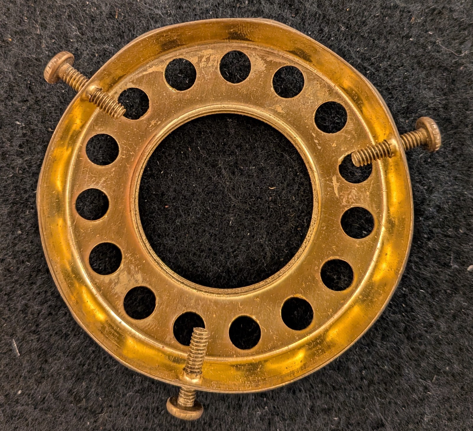Vintage 2-1/4" Fitter - Uno Threaded Shade Holders, Stamped Brass set of 6 gallery