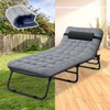 NAIZEA Folding Camping Cot Adjustable 4-Position Patio Reclining Lounger Chair gallery