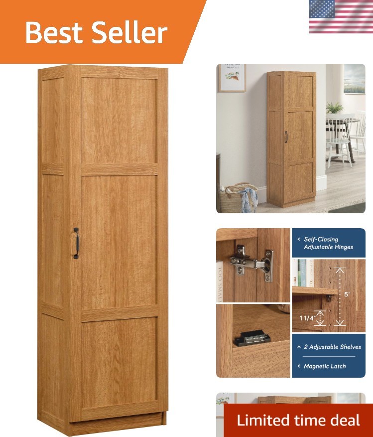 Chic Engineering Wood Storage Cabinet – 3 Adjustable Shelves, Easy Assembly