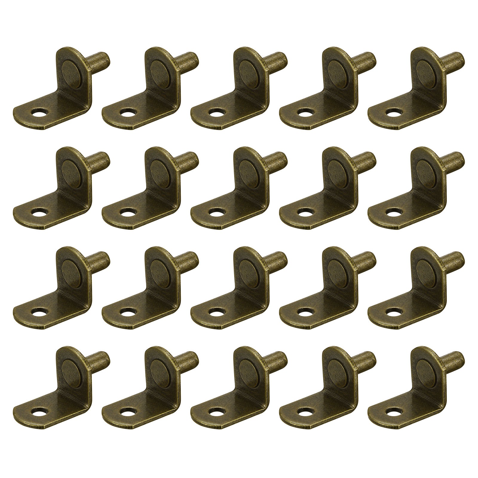 25pcs Shelf Support Pegs 5mm(1/5") L-Shaped Bracket Pegs Shelf Pin Bronze Tone gallery