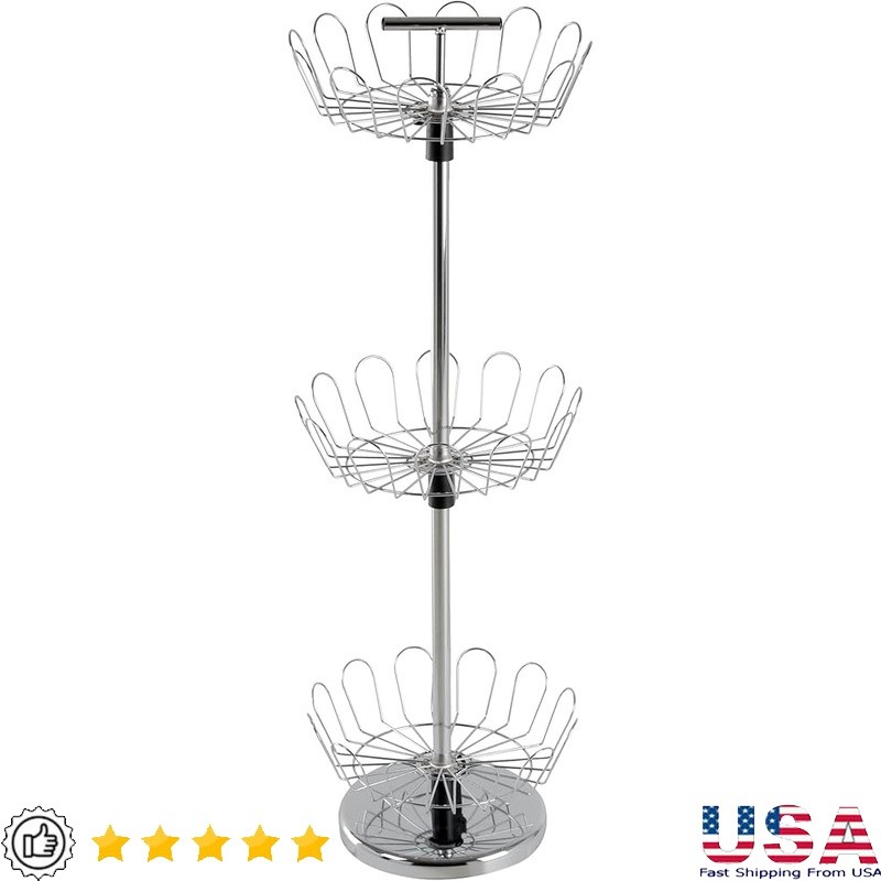 Revolving Shoe Rack 3 Tier Compact Vertical Organizer Space Saving Storage New gallery