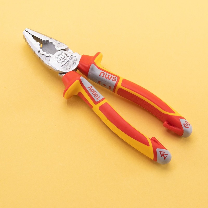 NWS 7" High Leverage Combination Pliers CombiMax VDE - Matte Chromium - SoftGrip gallery
