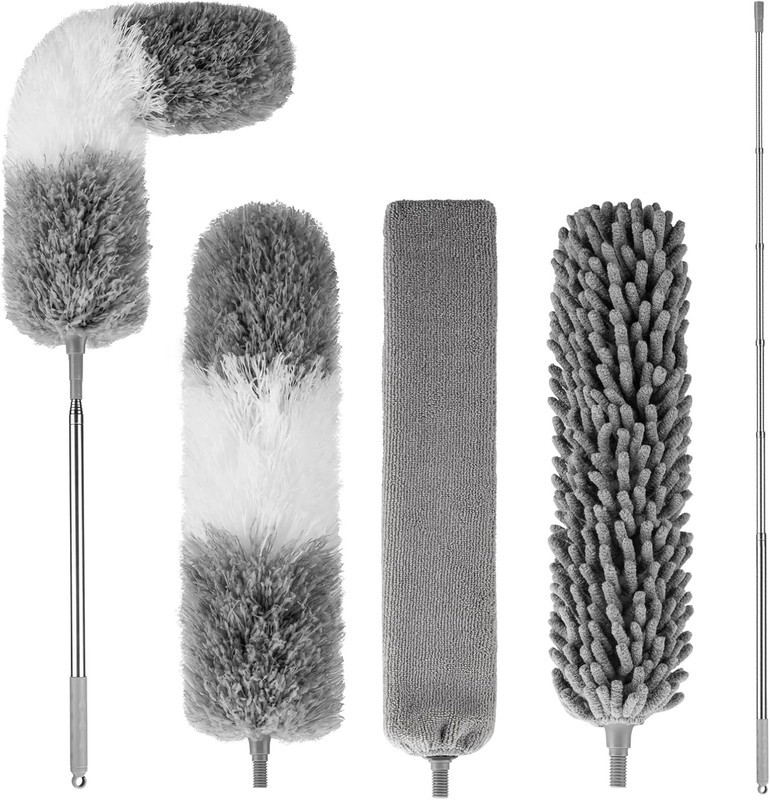 Feather Duster 100in Extendable Pole Bendable Head for Ceiling Fan Dusting Home! gallery