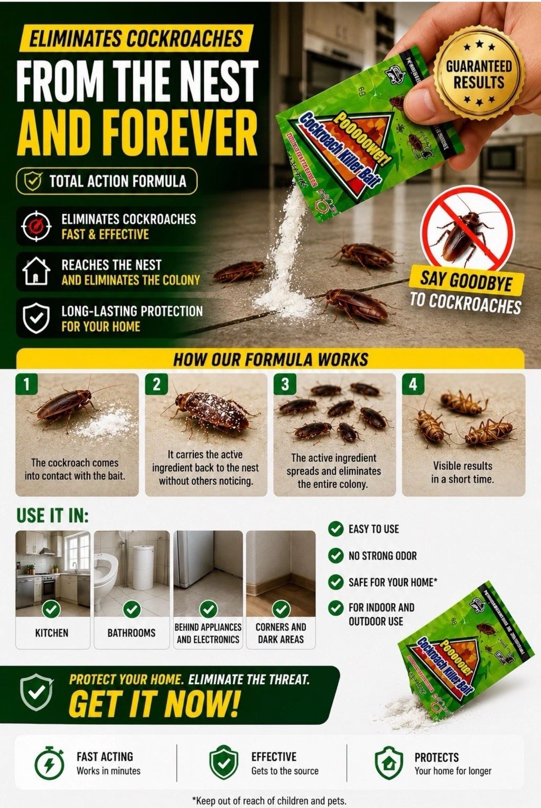 Cockroach Killing Bait Powder 6pcs Fast action gallery