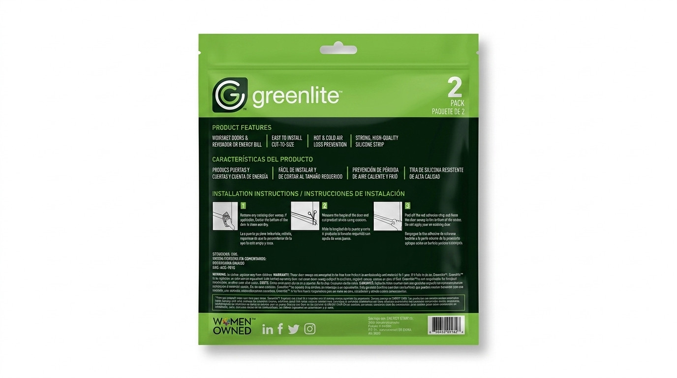 2 X Greenlite, Door Sweep, Self-Adhesive Draft Stopper 2 pack 40" per Strip gallery