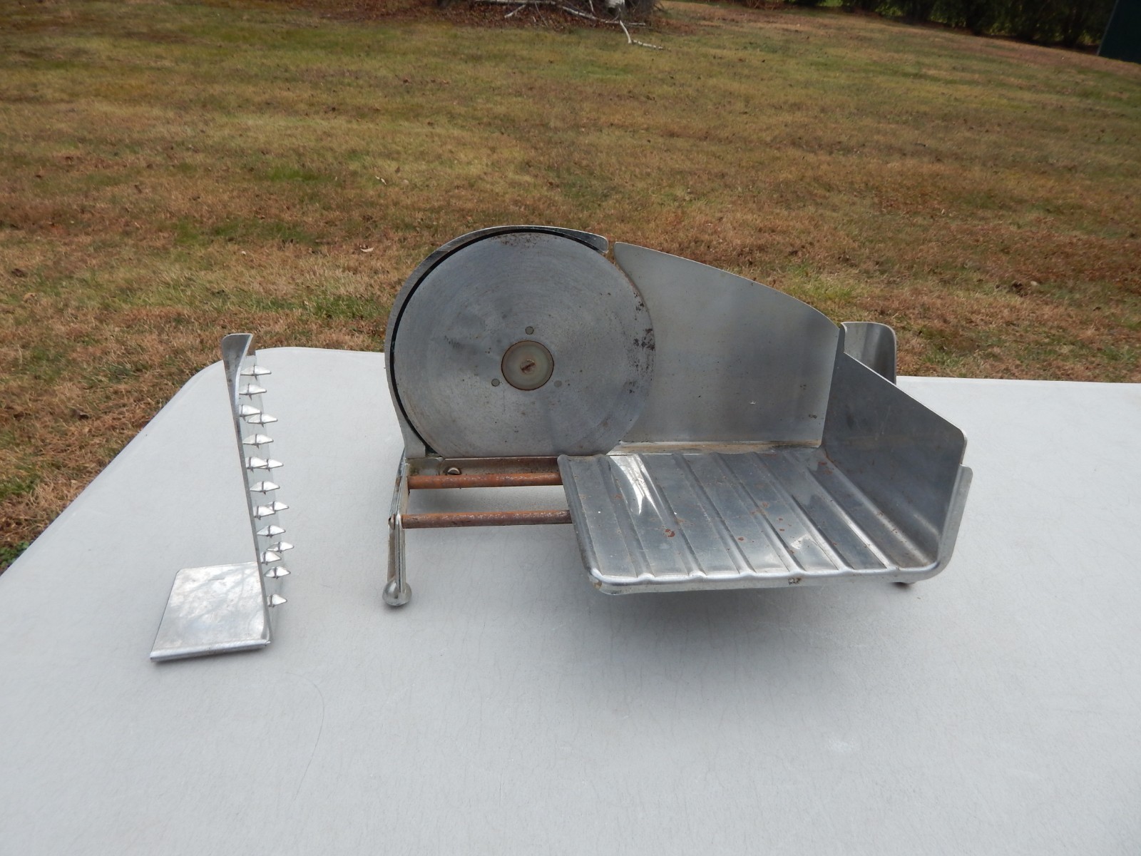VINTAGE CHROME GENERAL MODEL # 150 HAND CRANK MEAT SLICER SLICING MACHINE gallery