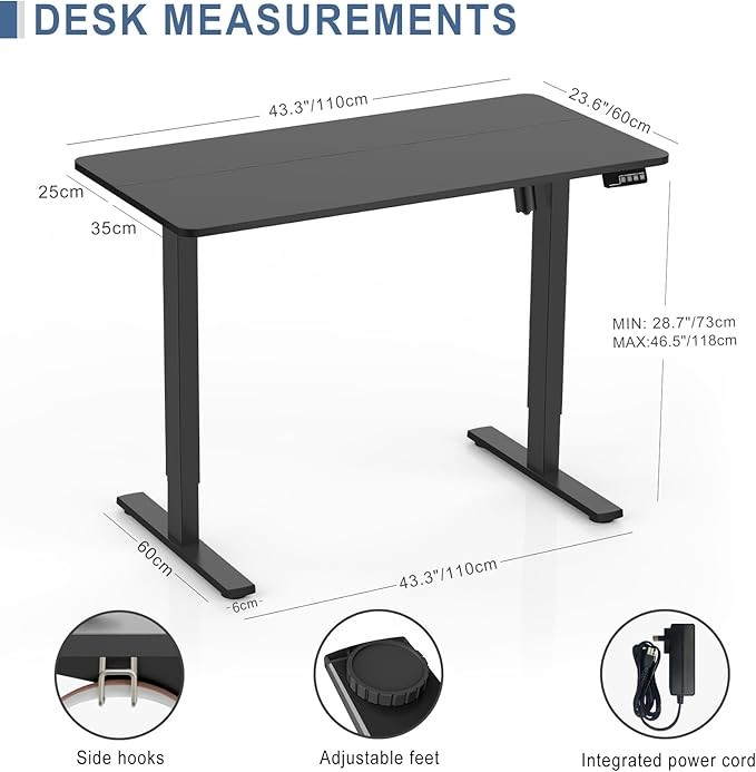 Electric Height Adjustable Standing Desk Sit Stand Computer Desk with Splice Top gallery