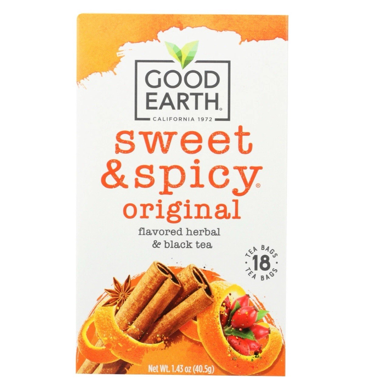 New 4-pack ORIGINAL Good Earth Sweet & Spicy HERBAL Organic Tea Bags (18x4=72) gallery