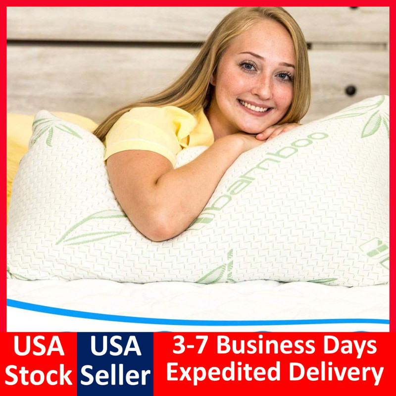 BAMBOO Pillows 2 Pack King Queen Size Memory Foam Pillows Cooling Bed Pillow NEW gallery
