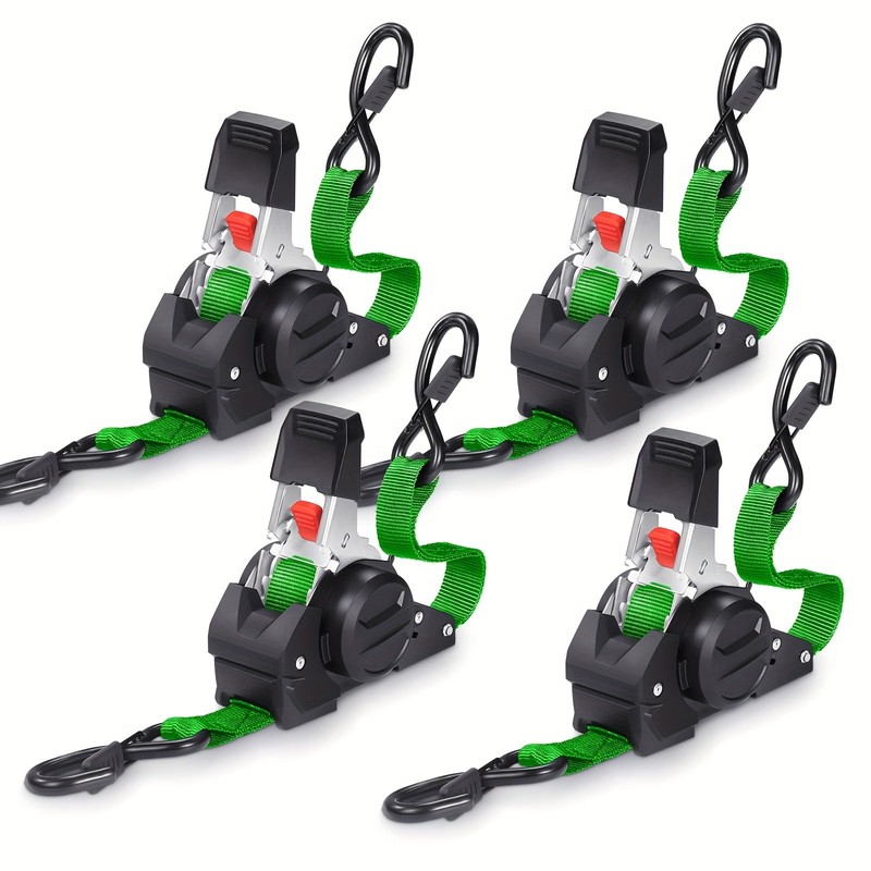 2-Pack 10FT Retractable Ratchet Tie-Down Straps | 1763LBS Heavy-Duty | S-Hook US gallery